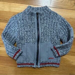 Vintage Boys 3T Alphabet Brand Zip Up Cardigan Made in France Adorable Classic